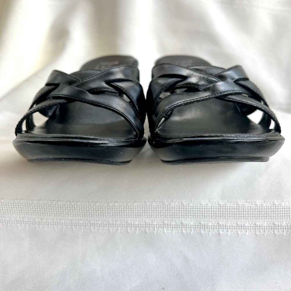 Nickels Soft Women's Templete Black Lthr Heeled Sandal Sz 6 EUC Made in Brazil - Picture 6 of 11
